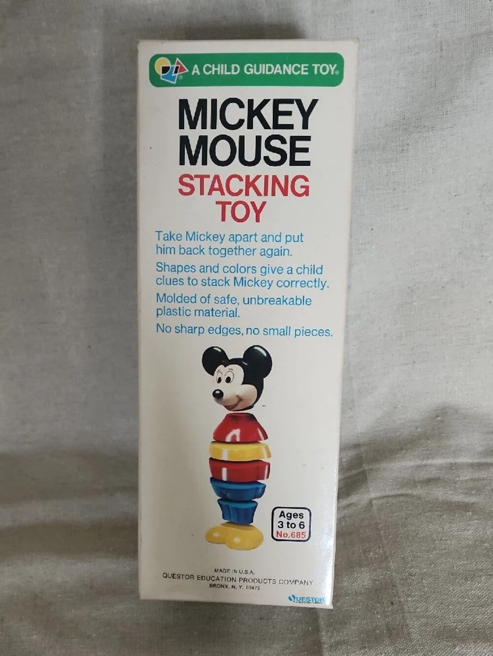 Vintage Mickey Mouse Stacking Toy - Classic Disney Kids Toy